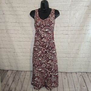 JohnPualRichard 90s Burgundy pink paisley milkmaid babydoll Dress S Soft Grunge